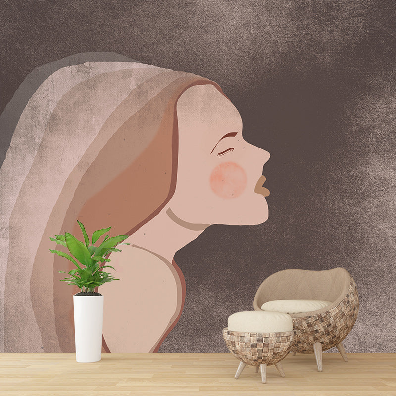 Illustration Stain Resistant Mural Wallpaper Line Art Indoor Wall Mural