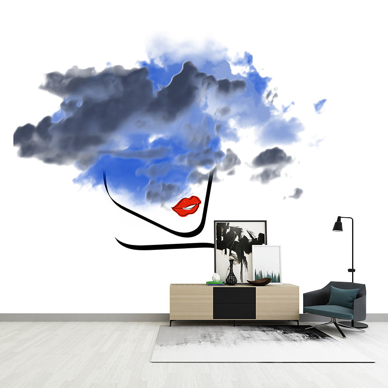 Illustration Stain Resistant Mural Wallpaper Line Art Indoor Wall Mural