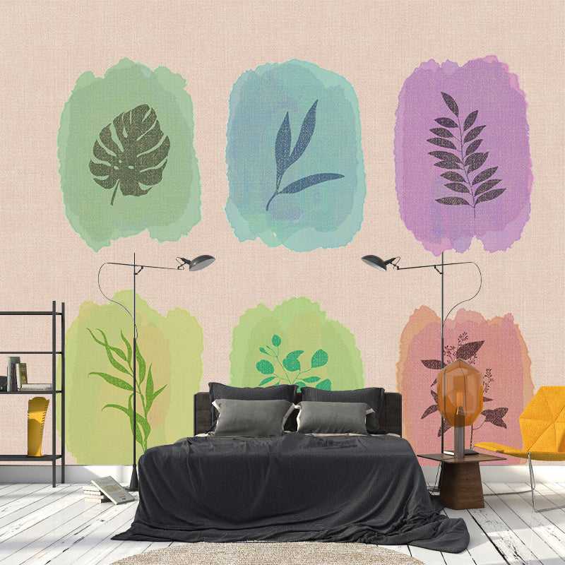 Eco-friendly Illustration Wall Mural Wallpaper Plant Decoration Sitting Room Wall Mural