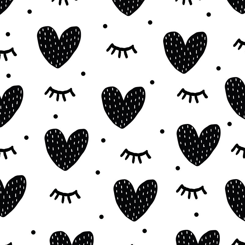 Environment Friendly Mural Wallpaper Heart Pattern Bedroom Wall Mural