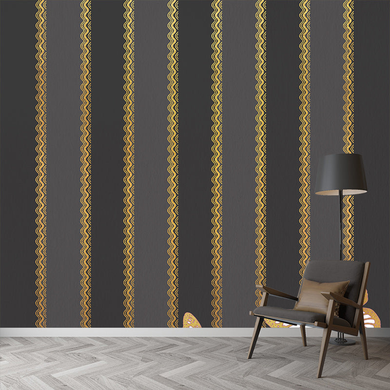 Stripe Mildew Resistant Wallpaper Illustration Sleeping Room Wall Mural