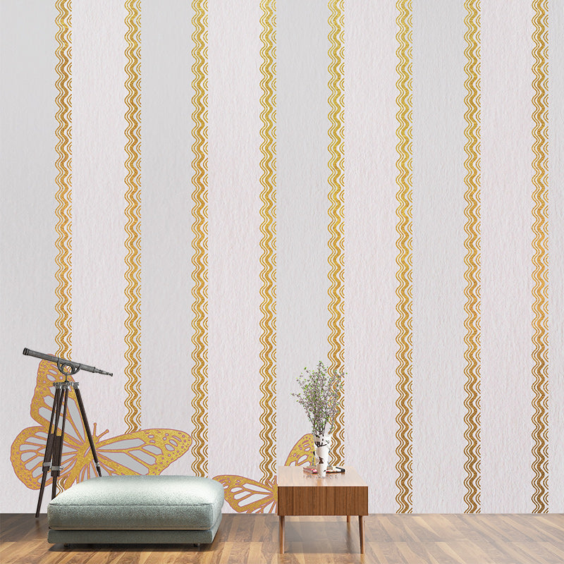 Stripe Mildew Resistant Wallpaper Illustration Sleeping Room Wall Mural