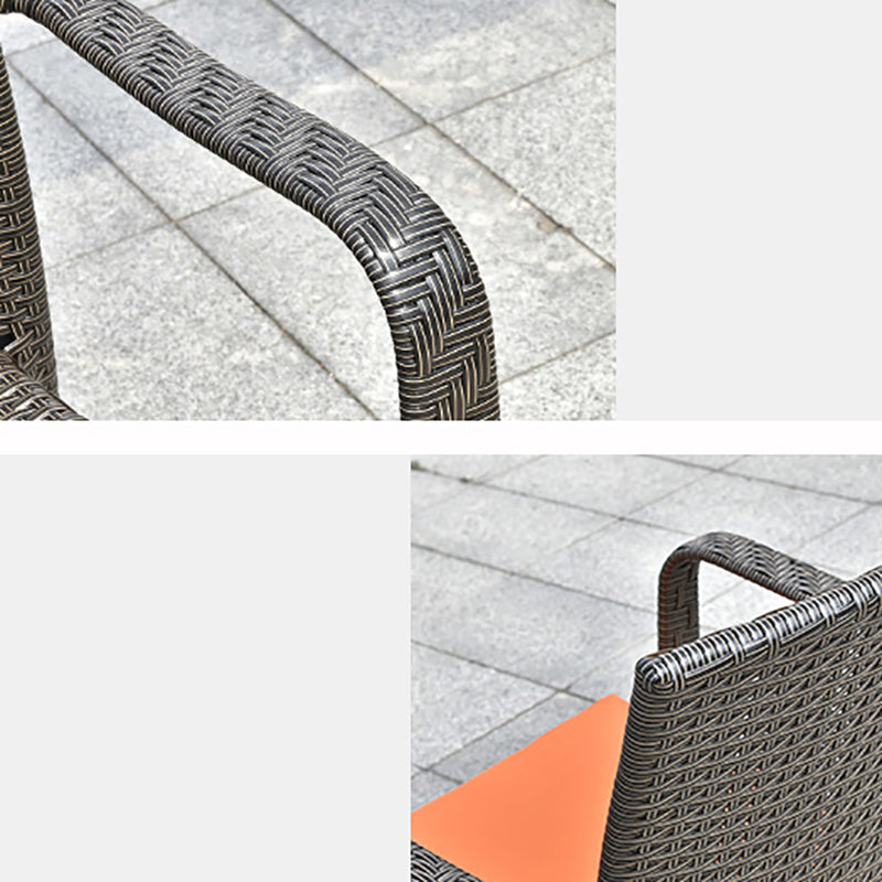 Modern Wicker Dining Set 1/5 Pieces Glass Dining Table Set for Outdoor