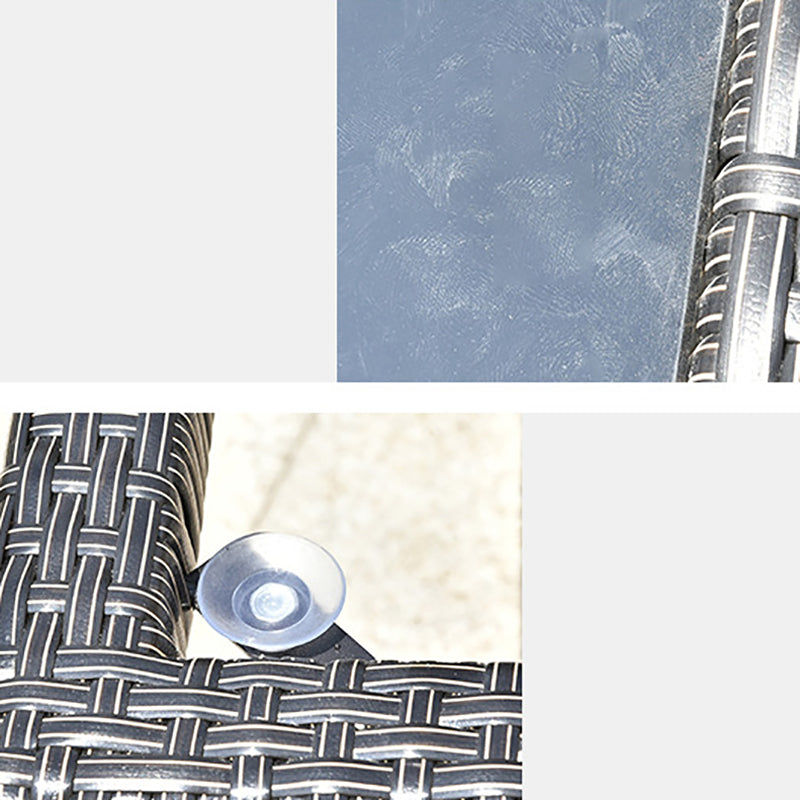 Modern Wicker Dining Set 1/5 Pieces Glass Dining Table Set for Outdoor