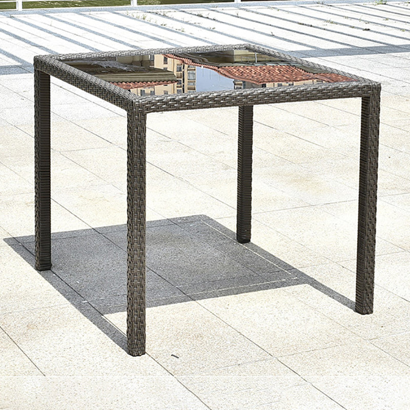 Modern Wicker Dining Set 1/5 Pieces Glass Dining Table Set for Outdoor