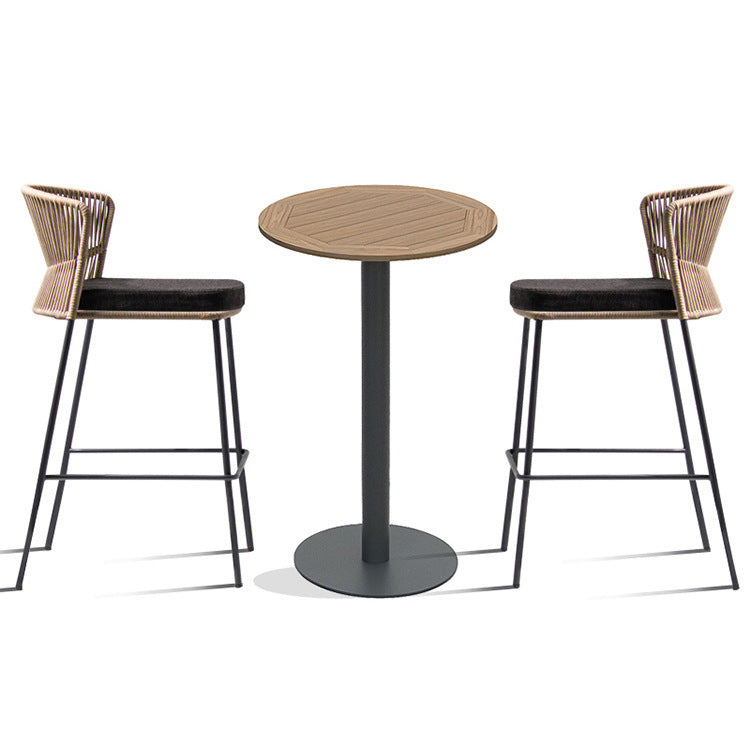 Metal Bar Table Set 1/3 Pieces Modern Bar Table Set for Outdoor