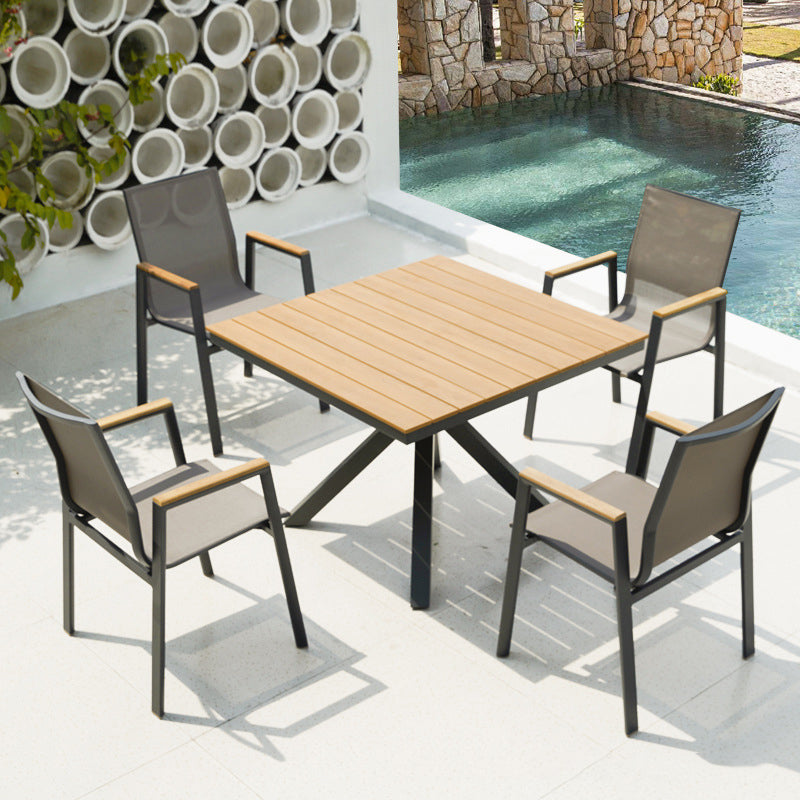 Modern Artificial Wood Dining Table Set 1/2/5 Pieces Dining Table Set for Outdoor