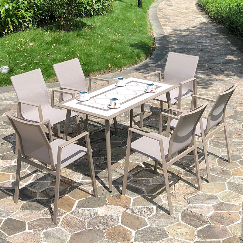 Modern 1/5/7 Pieces Dining Table Set Stone Dining Table Set for Outdoor