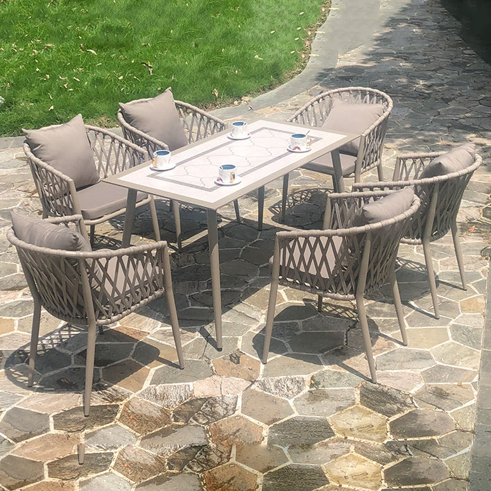 Modern 1/5/7 Pieces Dining Table Set Stone Dining Table Set for Outdoor