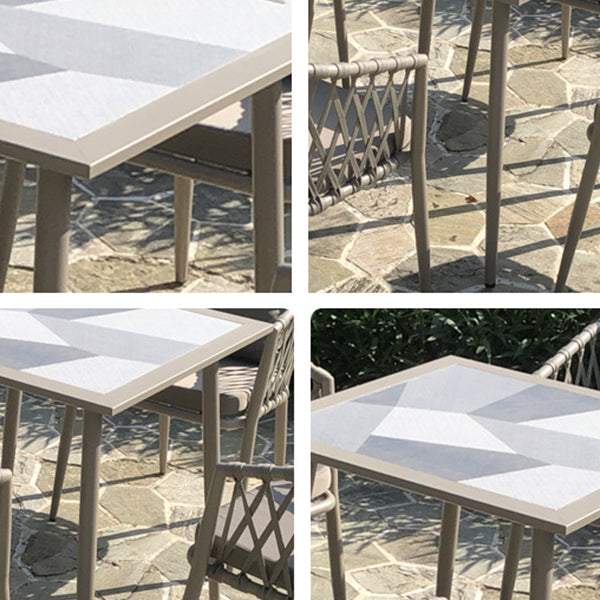 Modern 1/5/7 Pieces Dining Table Set Stone Dining Table Set for Outdoor