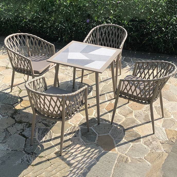 Modern 1/5/7 Pieces Dining Table Set Stone Dining Table Set for Outdoor