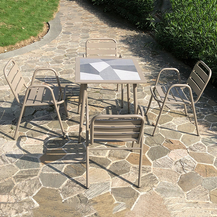 Modern 1/5/7 Pieces Dining Table Set Stone Dining Table Set for Outdoor