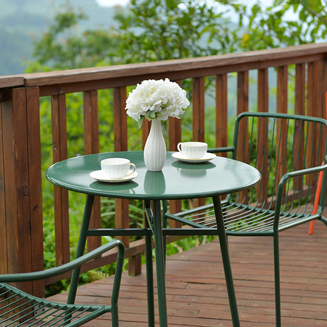 Modern Round Dining Set 1/3/4/5 Pieces Metal Dining Table Set for Outdoor