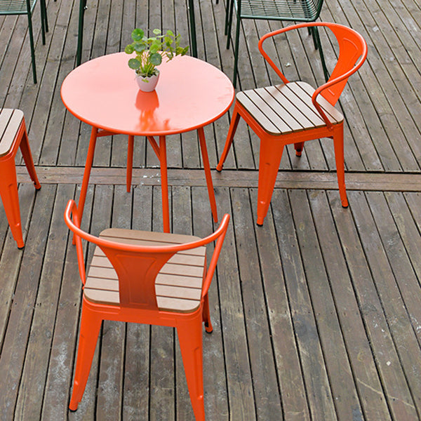 Modern Round Dining Set 1/3/4/5 Pieces Metal Dining Table Set for Outdoor