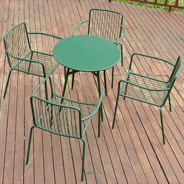 Modern Round Dining Set 1/3/4/5 Pieces Metal Dining Table Set for Outdoor
