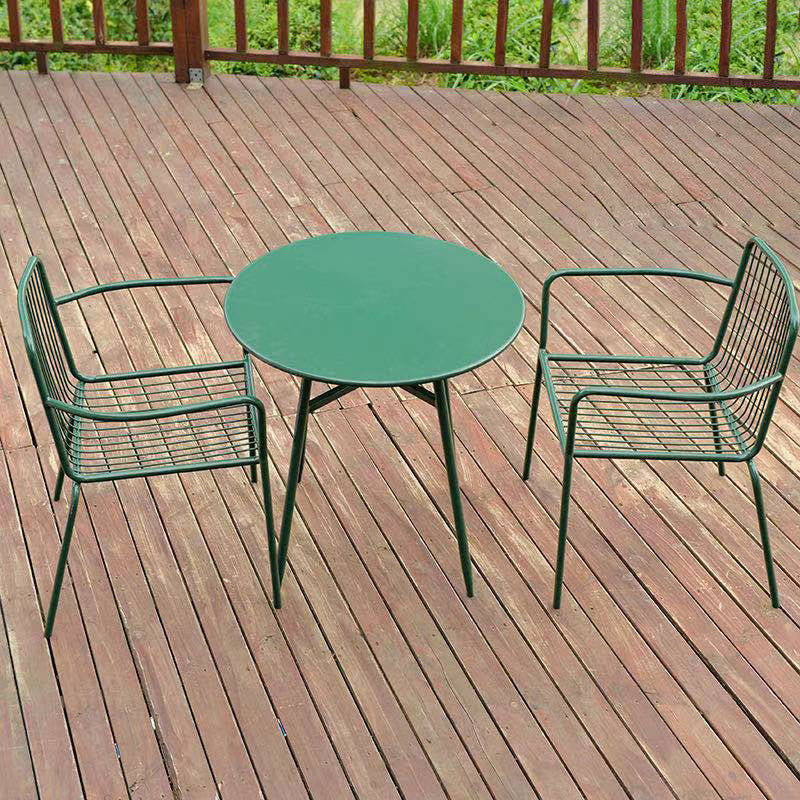 Modern Round Dining Set 1/3/4/5 Pieces Metal Dining Table Set for Outdoor