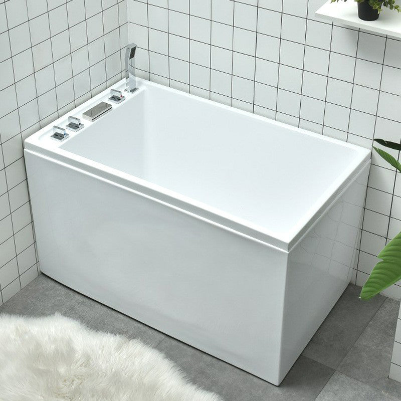 Modern Acrylic-Fiberglass Rectangular Bathtub Freestanding Soaking Bathtub