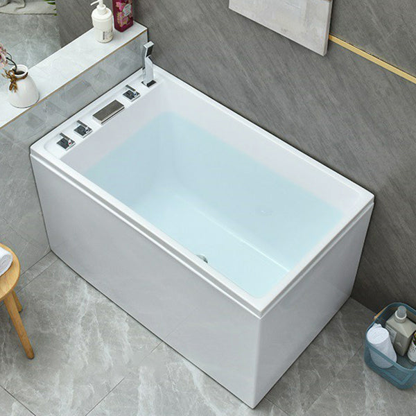 Modern Acrylic-Fiberglass Rectangular Bathtub Freestanding Soaking Bathtub