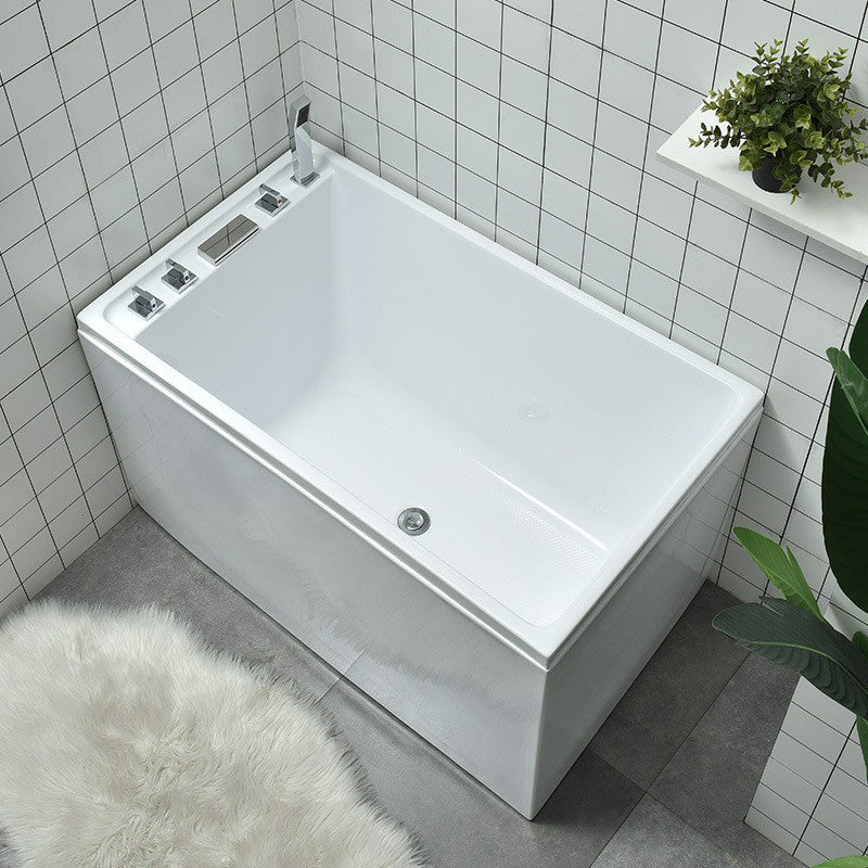 Modern Acrylic-Fiberglass Rectangular Bathtub Freestanding Soaking Bathtub