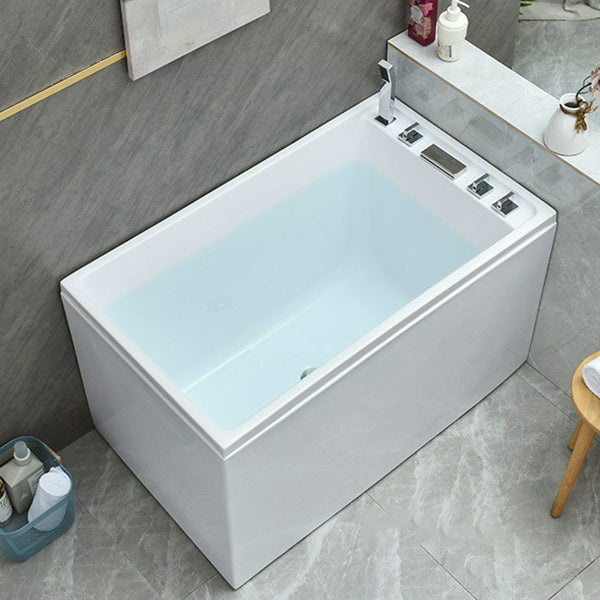 Modern Acrylic-Fiberglass Rectangular Bathtub Freestanding Soaking Bathtub