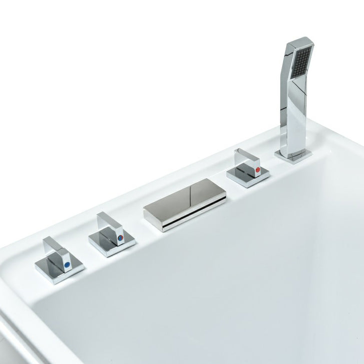 Modern Acrylic-Fiberglass Rectangular Bathtub Freestanding Soaking Bathtub