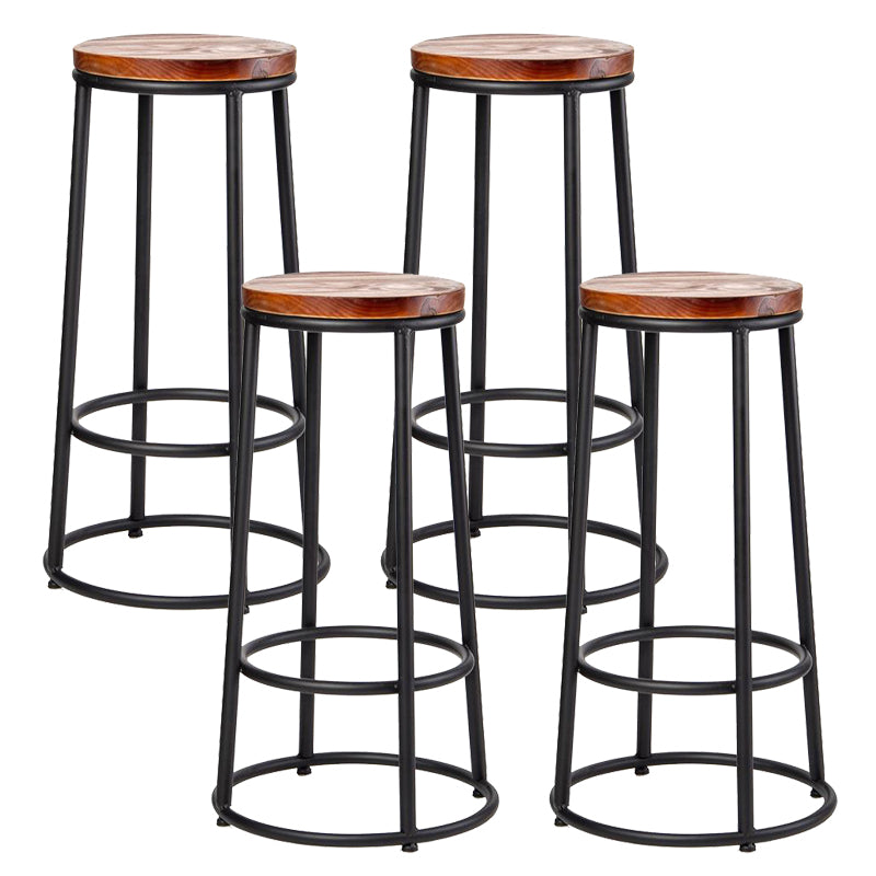 Contemporary Wood Counter Stools Metal Bar Stools for Home Use