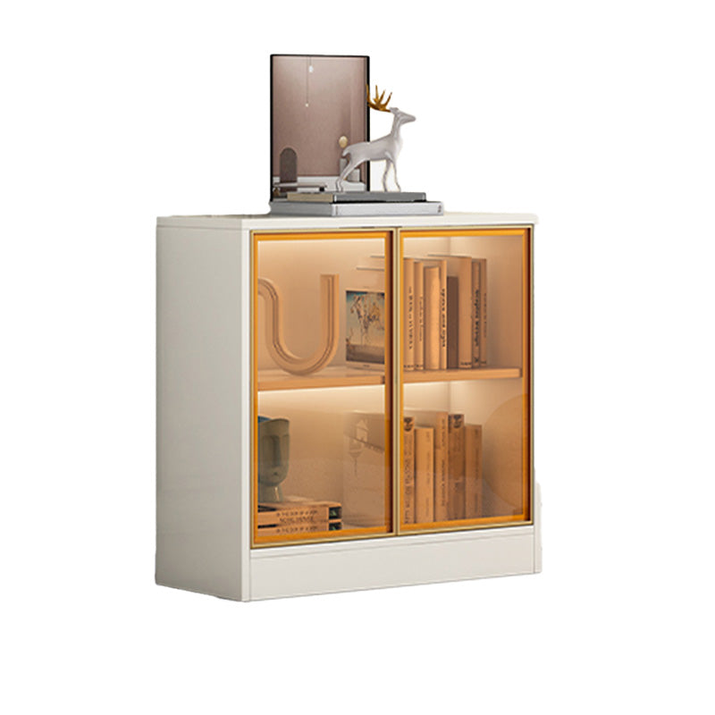 White/ Black Wooden Display Stand Modern Display Cabinet with Glass Doors