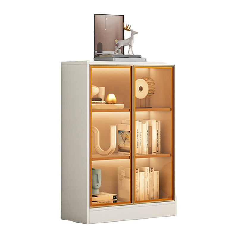 White/ Black Wooden Display Stand Modern Display Cabinet with Glass Doors