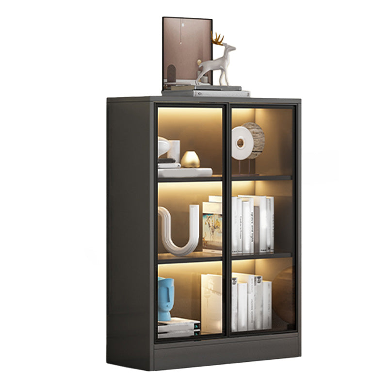 White/ Black Wooden Display Stand Modern Display Cabinet with Glass Doors