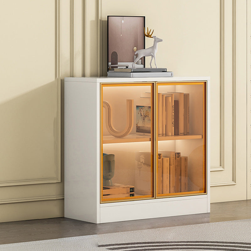 White/ Black Wooden Display Stand Modern Display Cabinet with Glass Doors