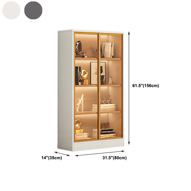 White/ Black Wooden Display Stand Modern Display Cabinet with Glass Doors