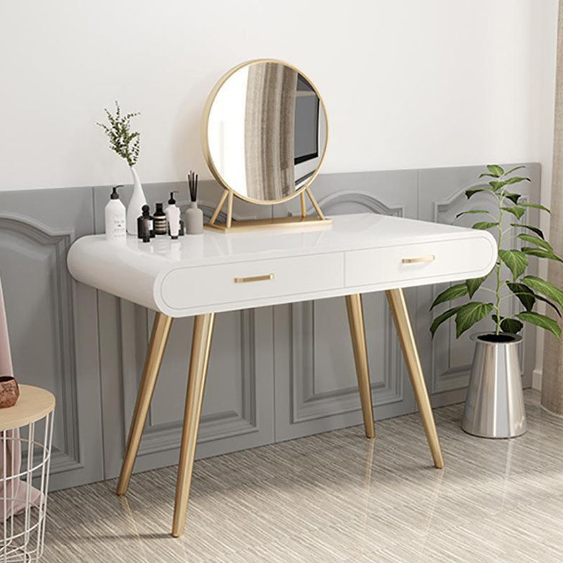 Glam Makeup Counter with 2 Drawers in White Vanity Table for Bedroom
