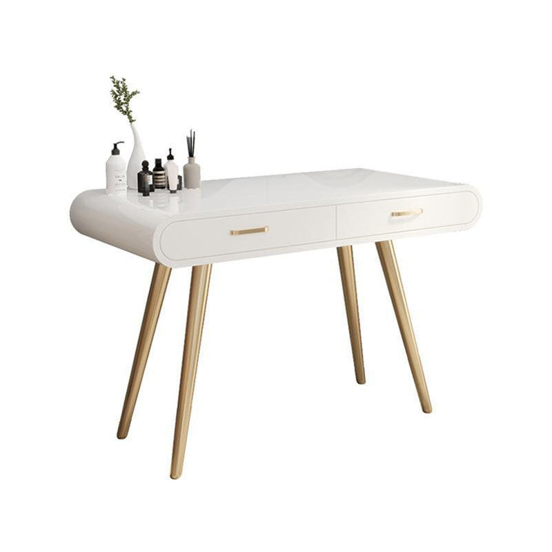 Glam Makeup Counter with 2 Drawers in White Vanity Table for Bedroom