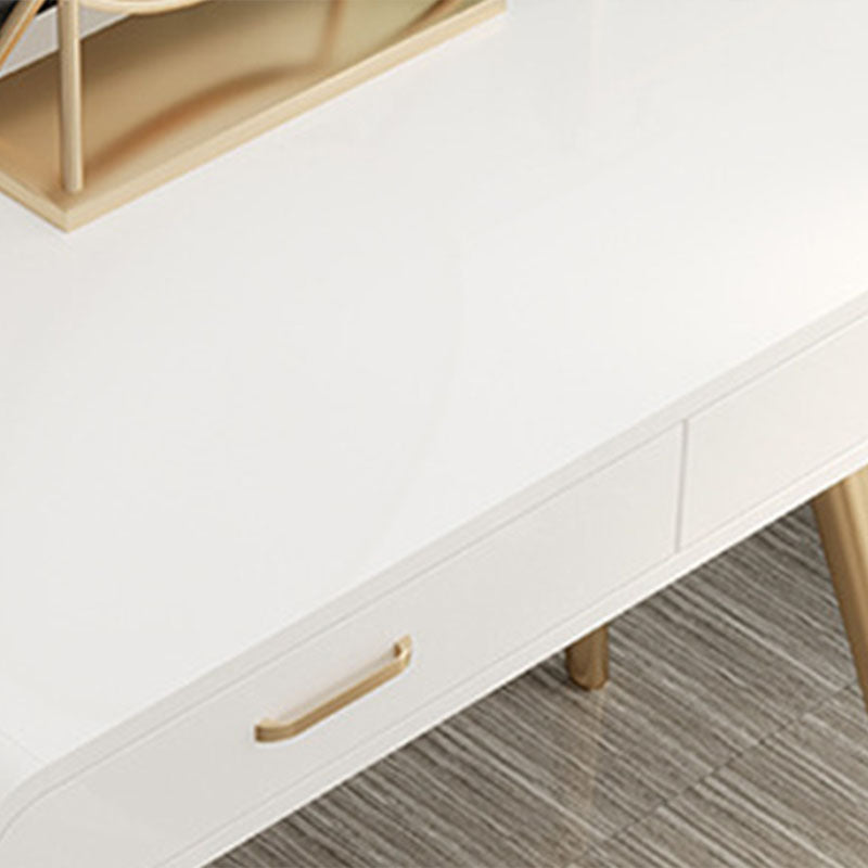 Glam Makeup Counter with 2 Drawers in White Vanity Table for Bedroom