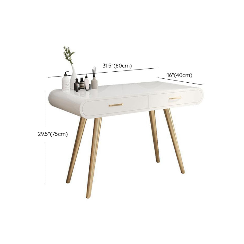 Glam Makeup Counter with 2 Drawers in White Vanity Table for Bedroom