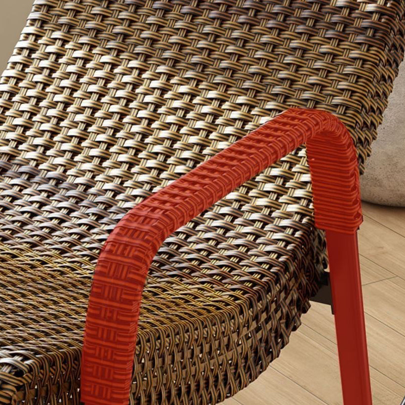 Woven Rope Rocking Chair Contrast Color Water Resistant Rattan Rocker Chair
