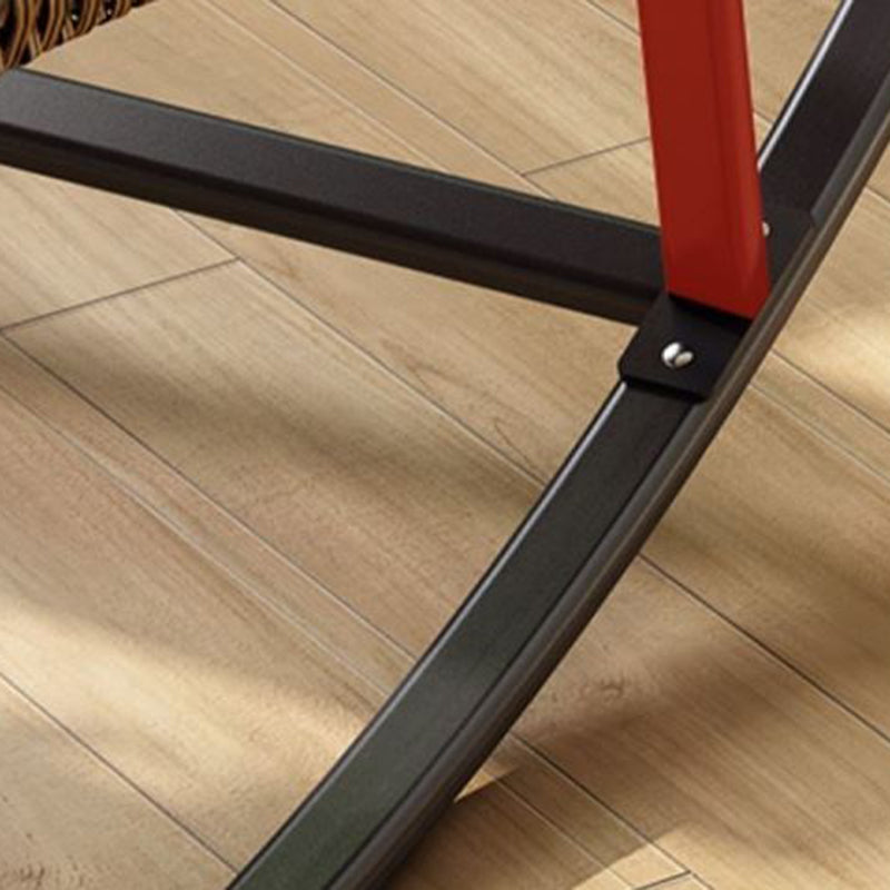 Woven Rope Rocking Chair Contrast Color Water Resistant Rattan Rocker Chair