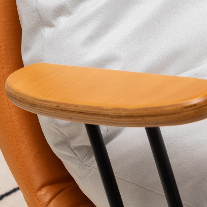 Patchwork Rocking Chair Fabric Upholstered Contemporary Rocking Chair with Ottoman