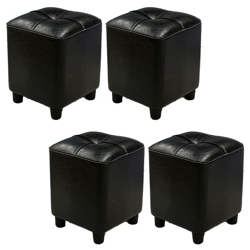 Leather Pouf Ottoman Whole Colored Water Resistant Square Tufted Pouf Ottoman