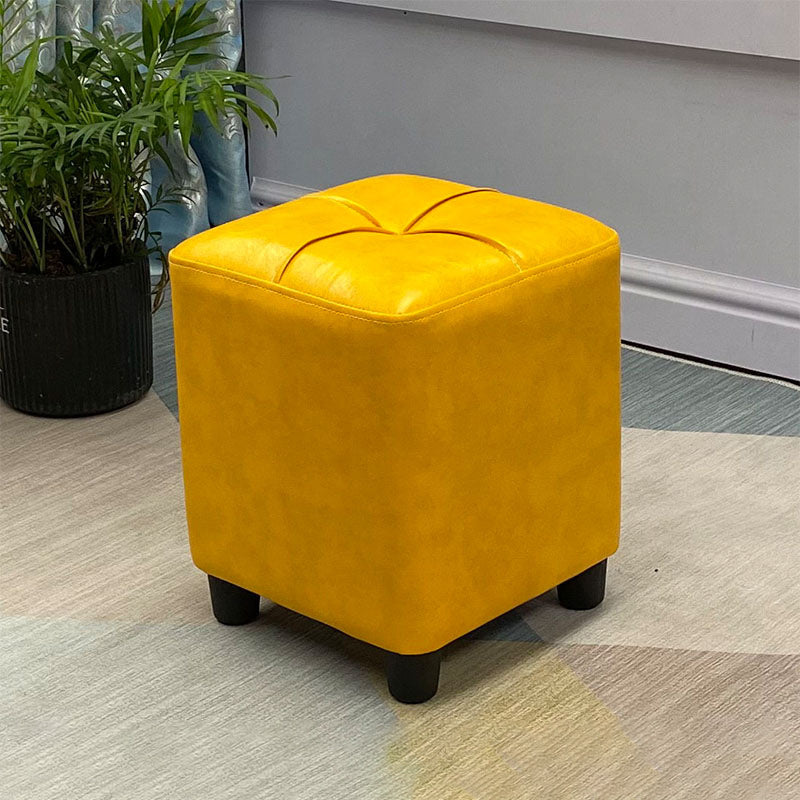 Leather Pouf Ottoman Whole Colored Water Resistant Square Tufted Pouf Ottoman