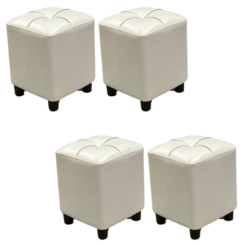 Leather Pouf Ottoman Whole Colored Water Resistant Square Tufted Pouf Ottoman