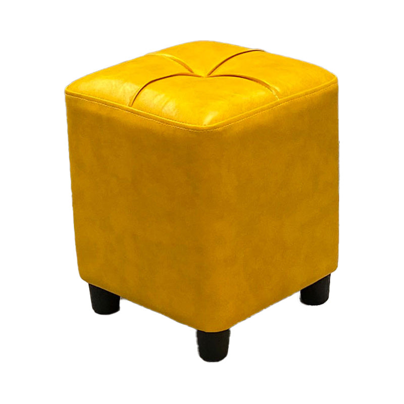 Leather Pouf Ottoman Whole Colored Water Resistant Square Tufted Pouf Ottoman
