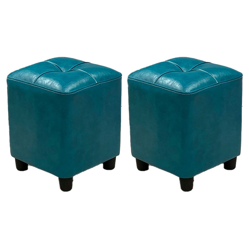 Leather Pouf Ottoman Whole Colored Water Resistant Square Tufted Pouf Ottoman