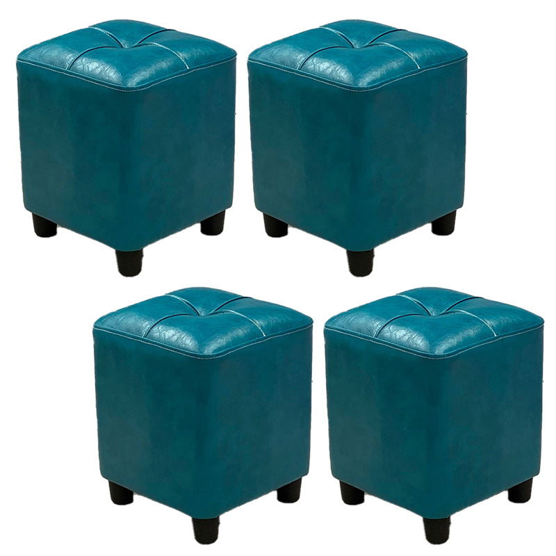 Leather Pouf Ottoman Whole Colored Water Resistant Square Tufted Pouf Ottoman
