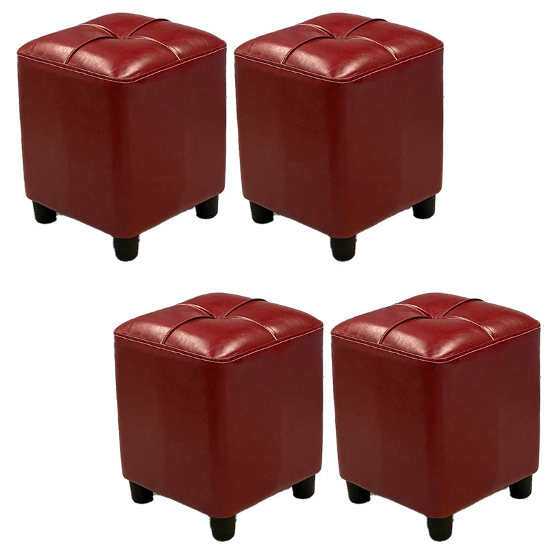 Leather Pouf Ottoman Whole Colored Water Resistant Square Tufted Pouf Ottoman