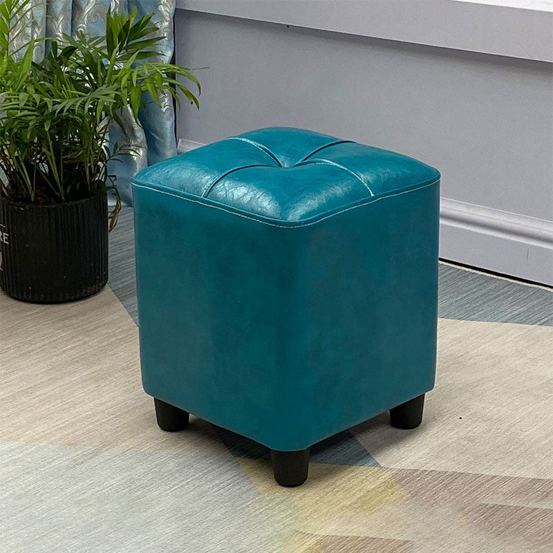 Leather Pouf Ottoman Whole Colored Water Resistant Square Tufted Pouf Ottoman