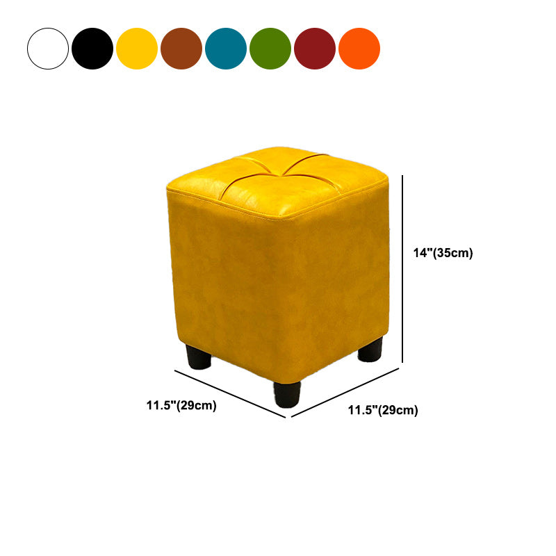 Leather Pouf Ottoman Whole Colored Water Resistant Square Tufted Pouf Ottoman