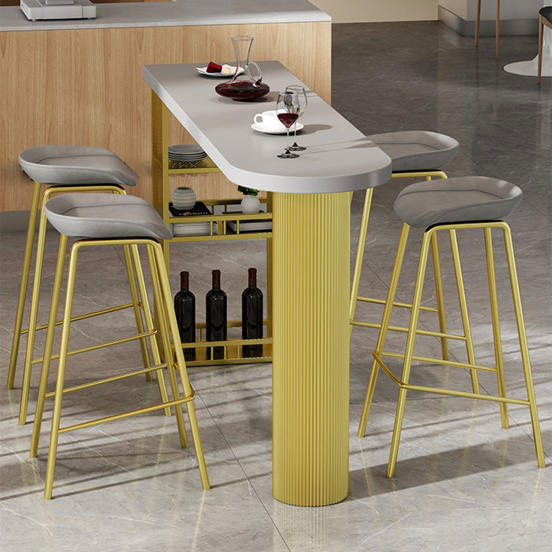 Solid Wood Bistro Table Pedestal Specialty Bar Dining Table with Shelves