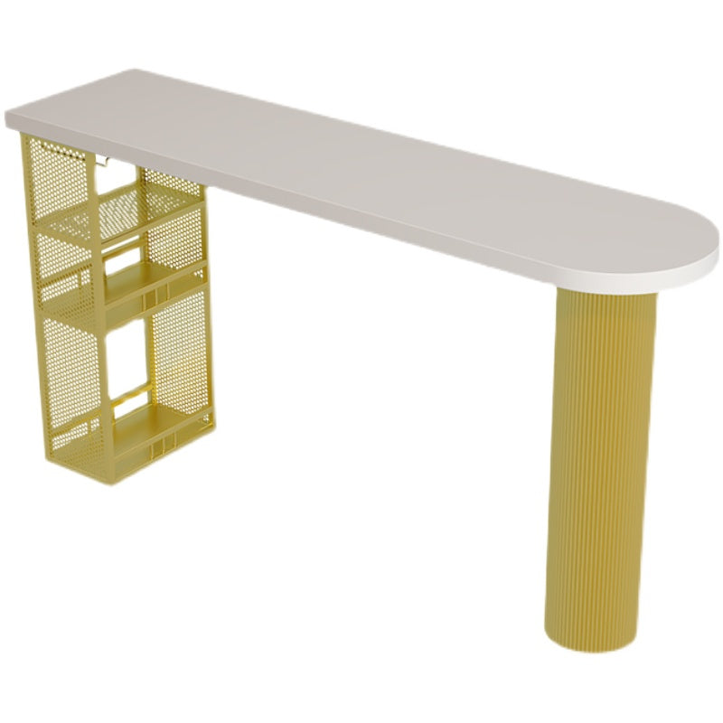 Solid Wood Bistro Table Pedestal Specialty Bar Dining Table with Shelves