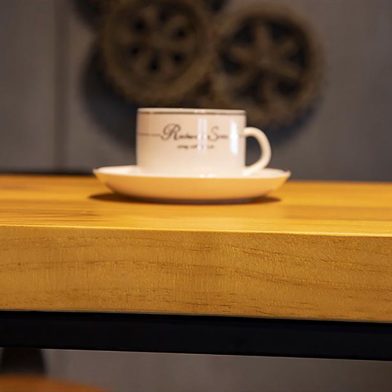 Industrial Bar Table Rectangle Solid Wood Bar Height Pub Table for Cafe